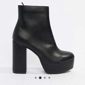 Chunky black booties